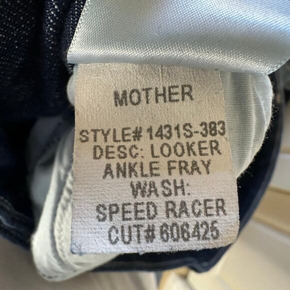 MOTHER RACER STRIPE "INSIDER CROP STEP FRAY" JEANS - Picture 7 of 7